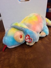 Ty Beanie Buddy 1999 14" Pastel Rainbow the Chameleon Lizard Soft Ty -Dye