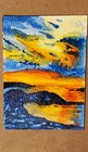 ACEO Original Art Signed Watercolor Colorful Sunset at Beach Shore — photo 1
