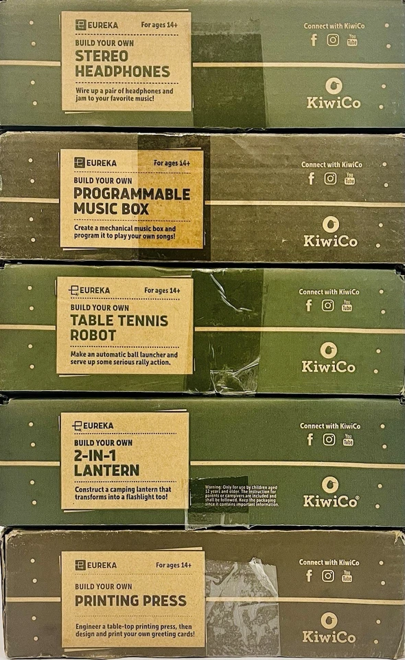 Kiwi Co Eureka Crate Lot Of 5 NIOB - Table Tennis Robot Printing Press and MORE! - Image 3 of 4