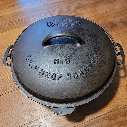 Vintage Wagner Ware Cast Iron #9 Drip Drop Roaster 1269 Dutch Oven 249 Trivet