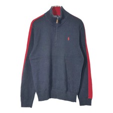 Polo by Ralph Lauren half zip cotton sweater navy men s S used second hand V95