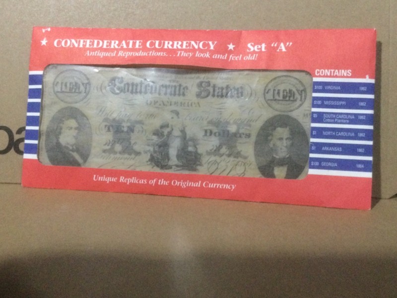 American Confederate Currency Notes "Set A"