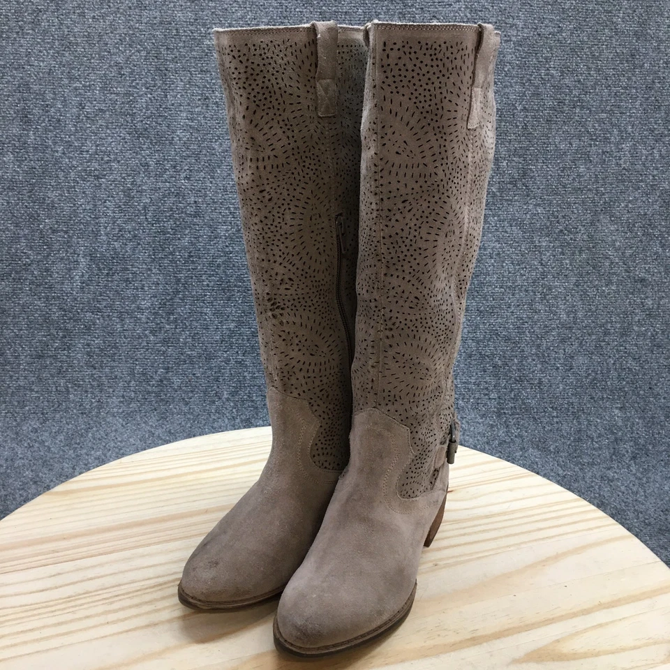 Naughty Monkey Botas Mujer 6 Ziba Bronceado Perforado Hasta la Rodilla Montar Marrón Gamuza Foto 3 de 4