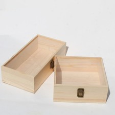 1pc Flip-top Wood Box Acrylic Transparent Window Jewelry Gift Storage Box Buckle