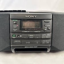 Sony CD Radio Cassette-Corder CFD-S33 Boombox Mega Bass TESTED WORKING Retro