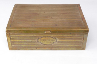 State Express Cigarettes Brass Metal Tobacco Box Hinged Lid