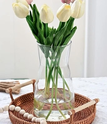 Clear Glass Vase, Premium Quality for Flower with Non-Slip Pad, Transparent - Image 1 of 4