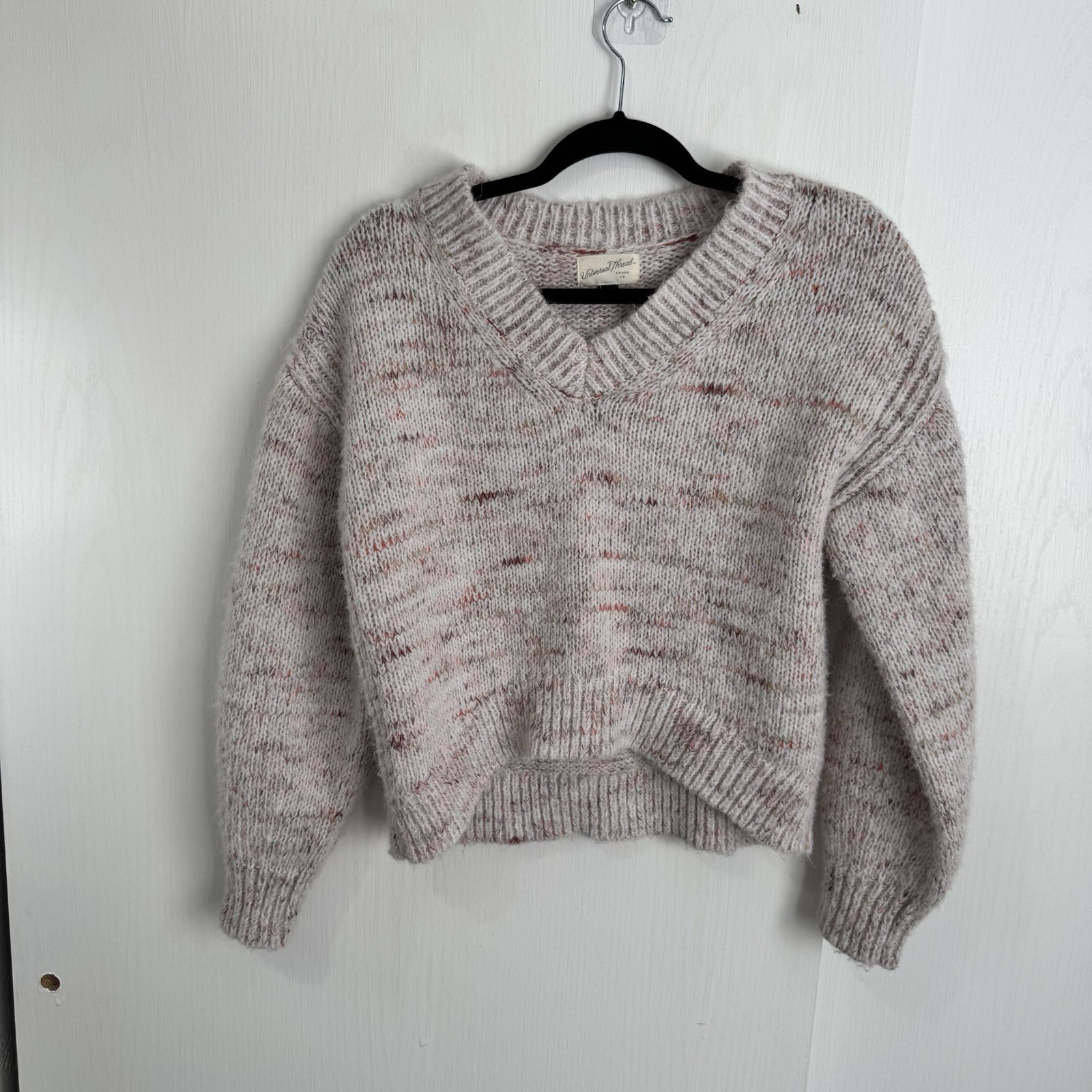 Universal Thread Multicolor Chunky-Knit V-Neck Lo… - image 1