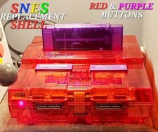 Replacement Shell Translucent RED Case for Super Nintendo SNES. Region Free US