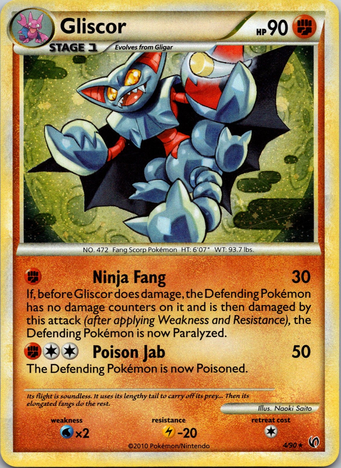 Gliscor 4/90 Holo Rare Undaunted LP Pokemon TCG