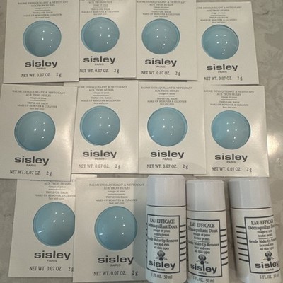 10 Sisley Triple Oil Balm & 3 GENTLE Makeup Remover  Cleanser For Face And Eyes