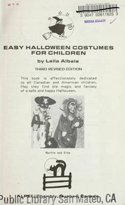 Easy Halloween Costumes for Children : 60 Costumes for 3-12 Years