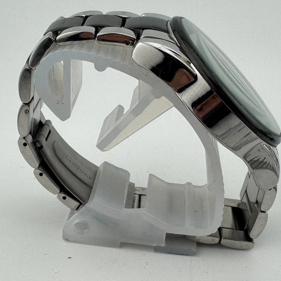 August Steiner Quartz Watch Men 30m Silver Black Day Date Analog New Batter 7.5" - Image 3 of 4