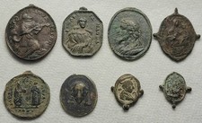 Joli Lot de Médailles Religieuses anciennes Bronze à Bélière Inversée