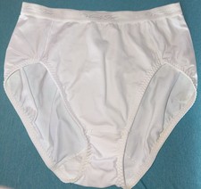 Vanity Fair White 40-087 L Nylon Y2K Hi-Cut Brief Bikini Underwear Panty Girdle