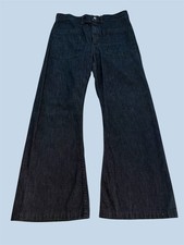 Vintage Seafarer US Navy Utility Sailor Blue Denim Bell Bottom Jeans 30 x 27