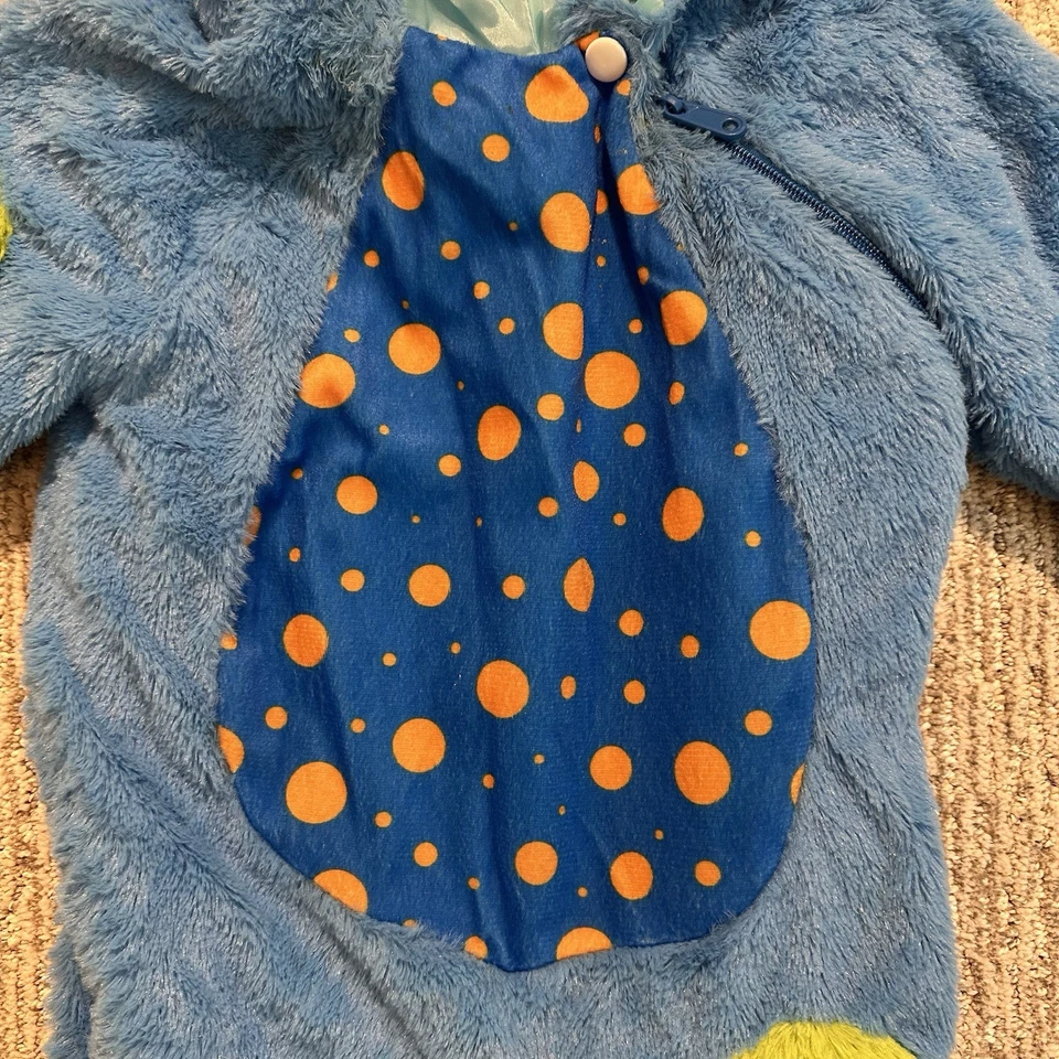 Monster Baby Costume Halloween Blue Yellow One Piece Halloween Size 12-18 Mo - Image 3 of 4