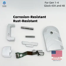 7 Pcs Extended Slide Stop Release and Control For Glock 43X 48 Combo Kits Silver