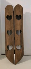 Vintage Wooden Display Wall Cut Out Hearts on Doors 
