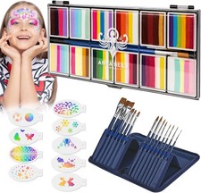 Professional Face Painting Kit for Kids Adults Water Activated Split Cake Face