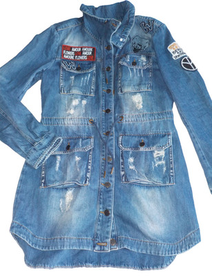 Do+she Milano Jeans Long- Jacke / Mantel, Denim, Größe S - M