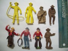 8 RARE MARX WESTERN W.O.W. COWBOYS 1/32 54MM 60MM PLASTIC PLAYSET