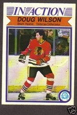 1982-83 OPC Hockey Doug Wilson #78 In Action Chicago Black Hawks NM/MT