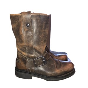 distressed engineer boots