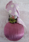 Felt Fabric Momma Mouse on Satin wrapped BALL  Christmas Ornament Purple Gray — photo 6
