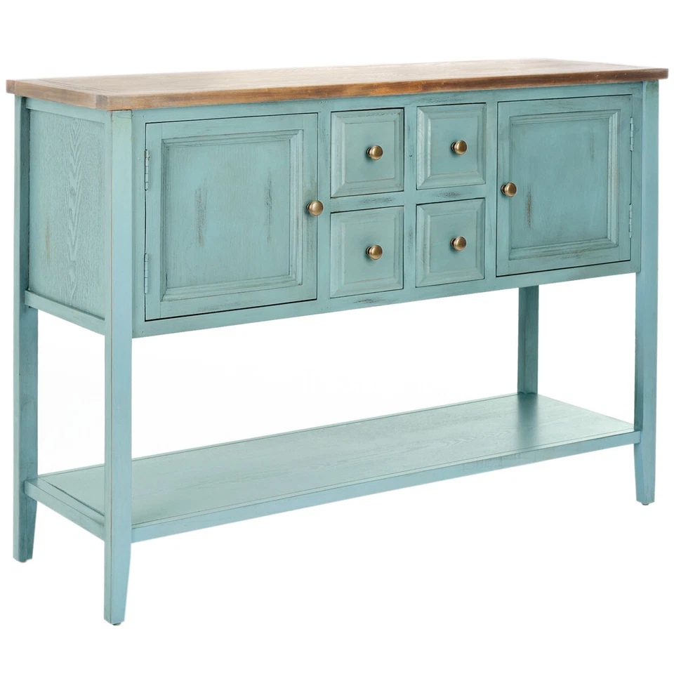 SAFAVIEH Charlotte Storage Sideboard | Blue / Oak | - Image 3 of 4