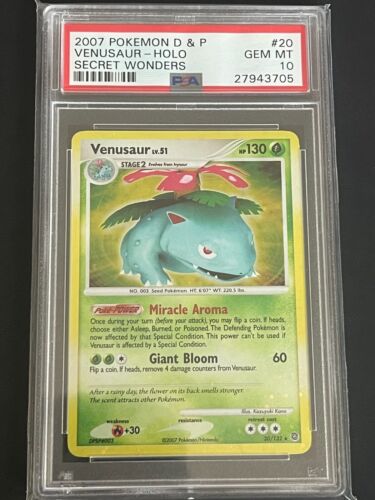 VENUSAUR 20/132 SECRET WONDERS PSA 10 POKEMON HOLO RARE