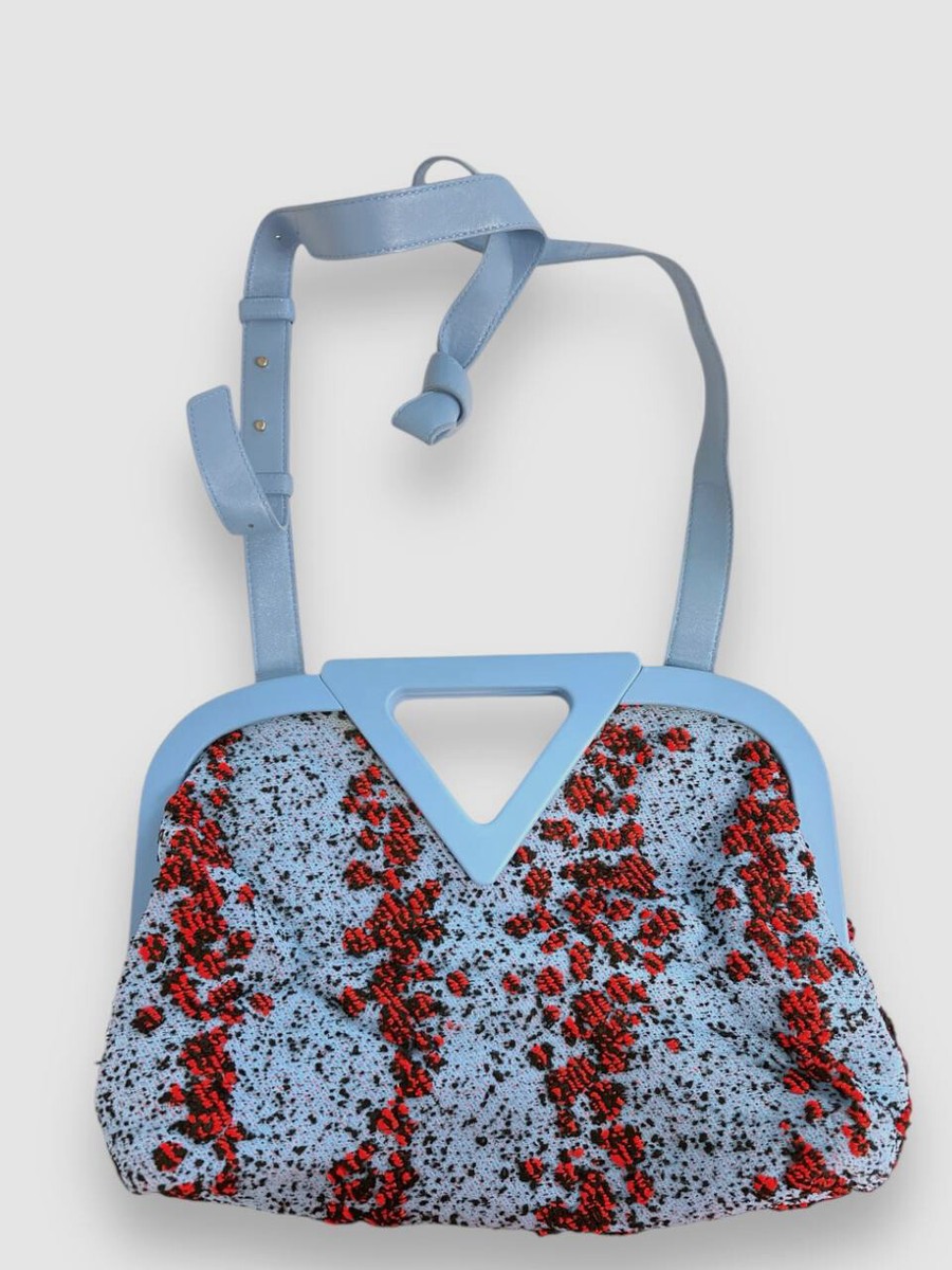 Bottega Veneta Women's Blue Medium The Point Bouclé Pouch Shoulder