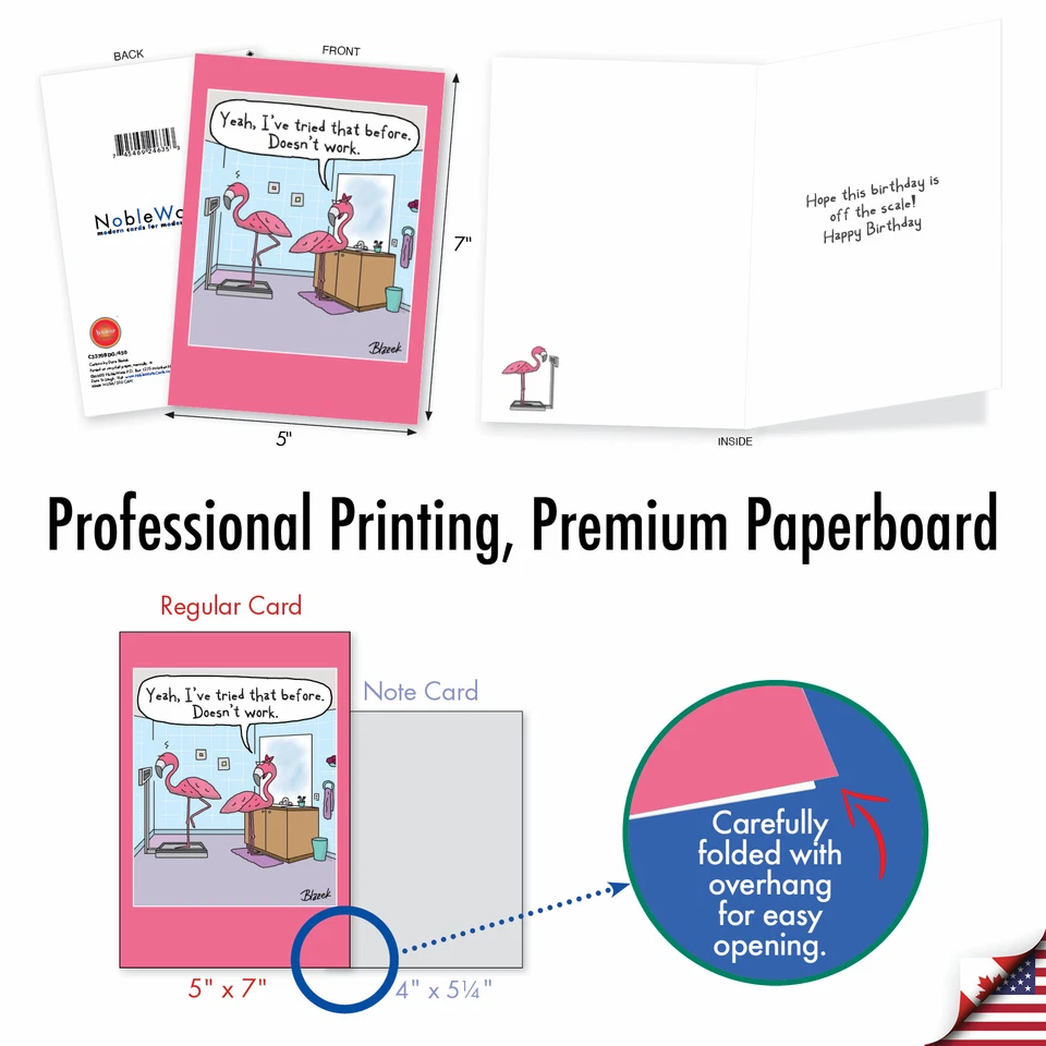 1 Tarjeta de Cumpleaños Divertida con Sobre - Escala Flamenco C3370BDG Foto 3 de 4