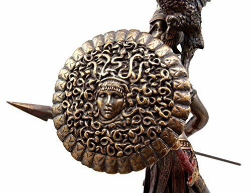 Estatua de Atenea (Minerva) y Búho Griego Romana de la Sabiduría, Polvo de Bronce Real... - Imagen 6 de 8