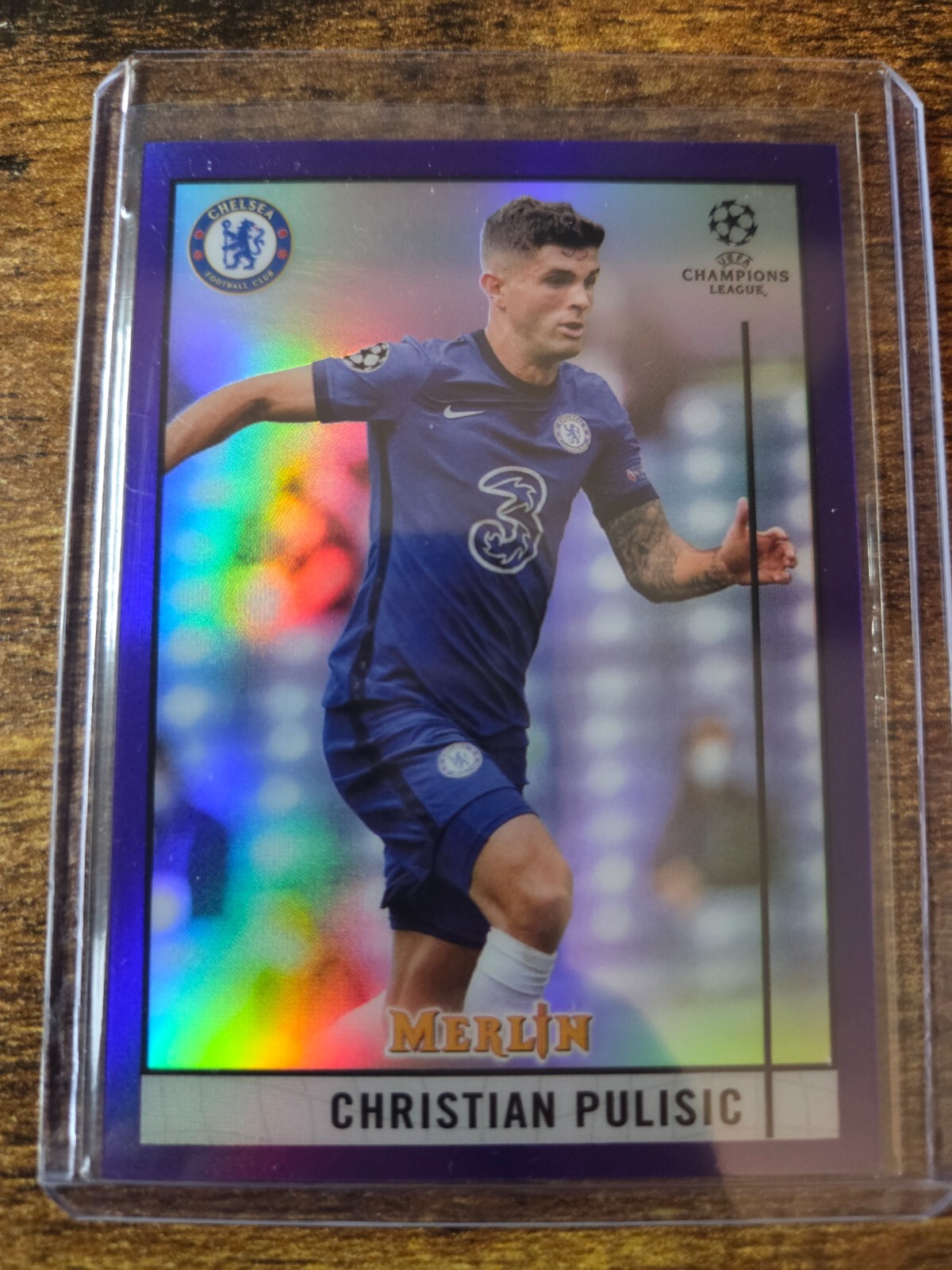 2020-21 Topps Merlin Chrome UCL Christian Pulisic Purple Refractor 181/299 #21