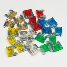30PCS Micro Blade Fuse Assorted Kit Mixed Low Profile Mini Car Van Auto 5A-30A