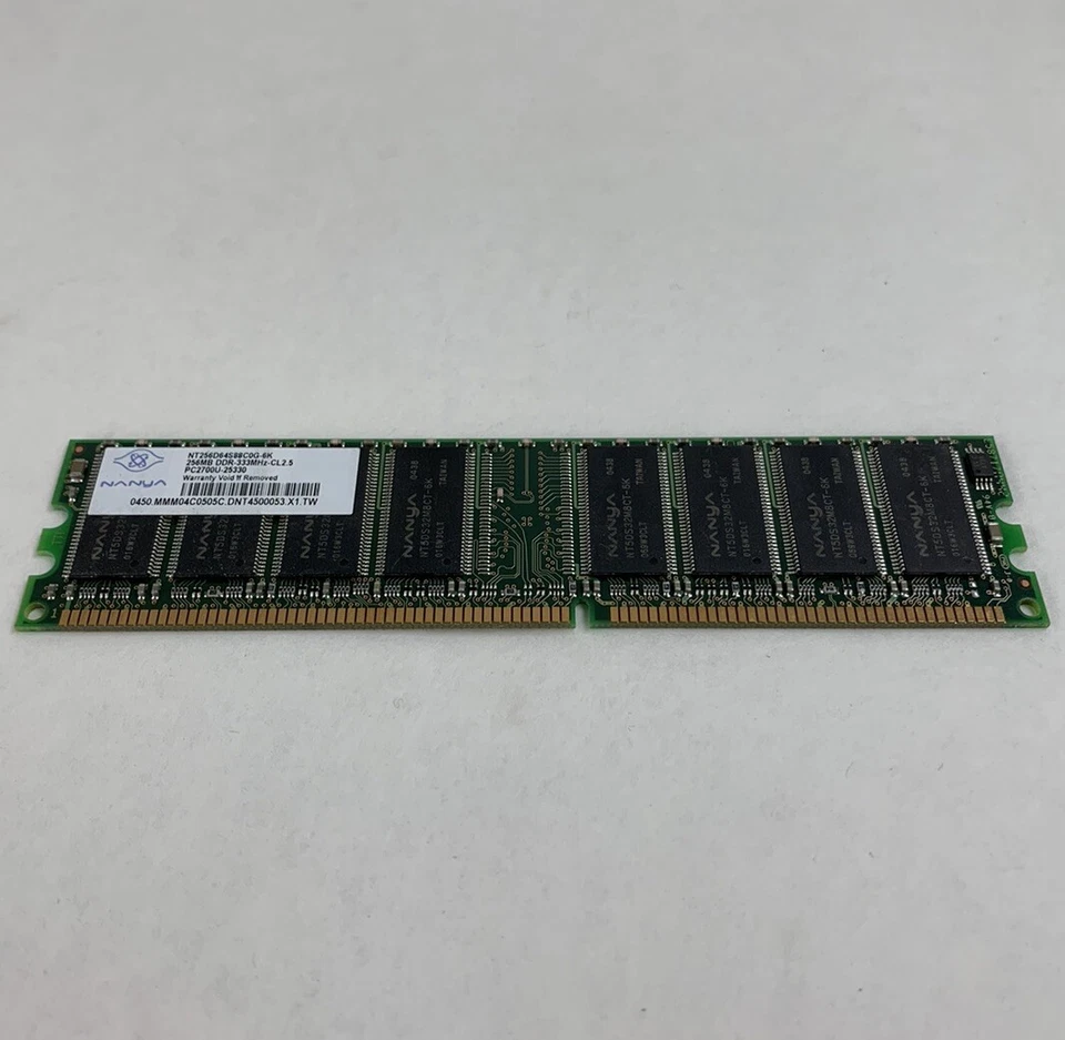 38x256MB Nanya NT256D64S88C0G-6K PC2700U-25330 1Rx8 333MHz CL2.5 184pin 2.5V DDR - Image 3 of 4