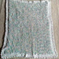 Baby blanket 32" x42" Crochet  arcylic yarn in pastel , handmade