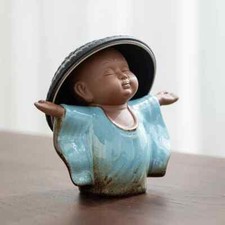 Colino da tè monaco creativo in ceramica filtro da tè che perde rete set da tè kung fu