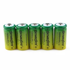 6pcs SKYWOLFEYE 16340 Battery RCR123A 3.7V 1800mAh Rechargeable Cell Batteries