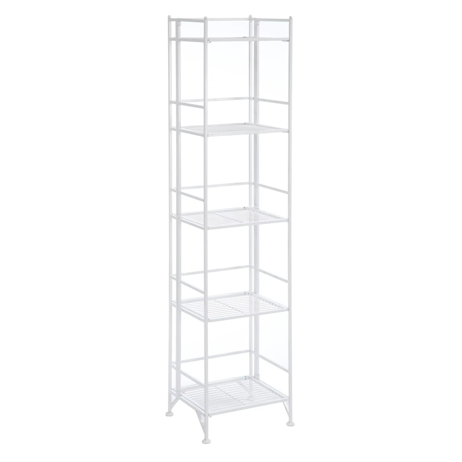 Small 5 Tier Thin Bookshelf Bookcase Vertical For Wall Tall Book Narrow