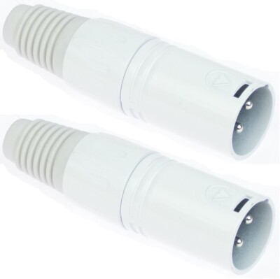 2 x Adam Hall K4CXM3SNOW XLR Stecker weiß 3 polig pol versilbert male Kabel