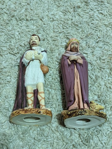 Nativity Set with 10 Ceramic Pieces HAND PAINTED FIGURES Up to 7" No Baby Jesus - Picture 10 of 13