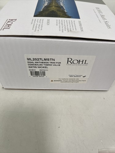 Rohl Matheson Shower Thermostatic Trim Satin Nickel ML2027LMSTN Small Dent - Picture 2 of 3