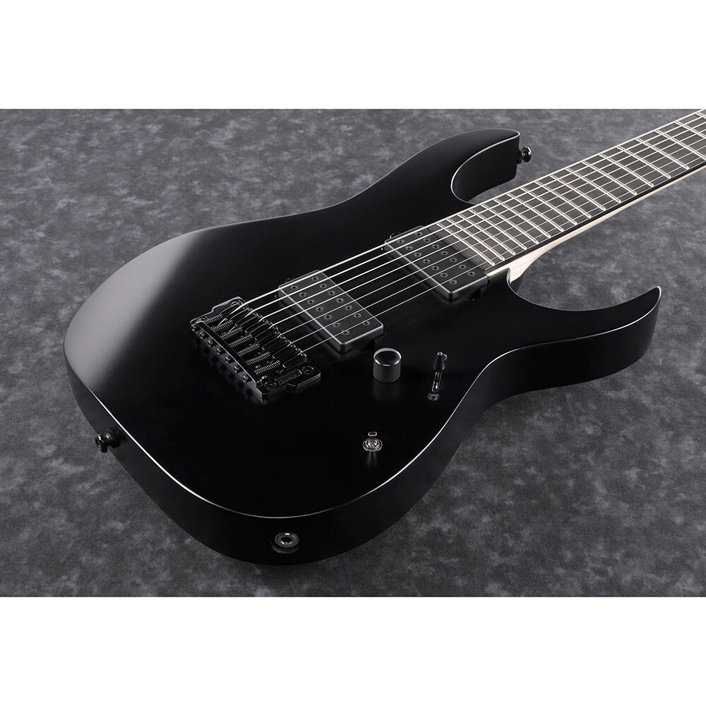Ibanez RGIXL7BKF RG Iron Label Guitar, Ebony Fretboard, Black Flat