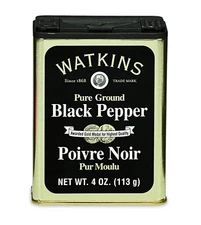 Watkins Pure Ground Black Pepper, 4 oz. Tin,Seasoning, cooking, flavor, kitchen