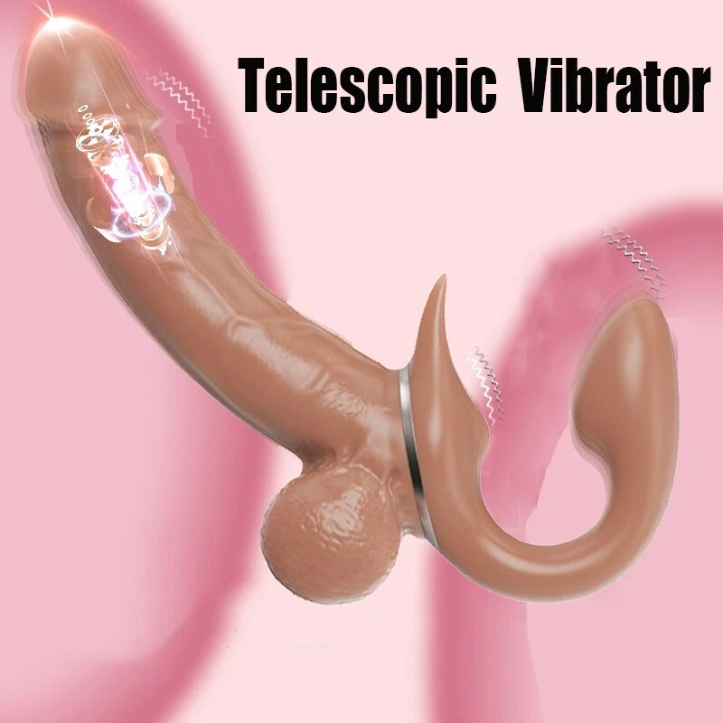 Consolador con correa de doble extremo sin tirantes vibrador punto G para mujeres juguetes sexuales lesbianas EE. UU. Foto 2 de 4