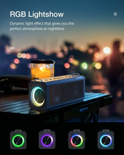 Altoparlanti Bluetooth Sistema di Altoparlanti Wireless Portatile con Luci Led Aux USB - Foto 11 di 19