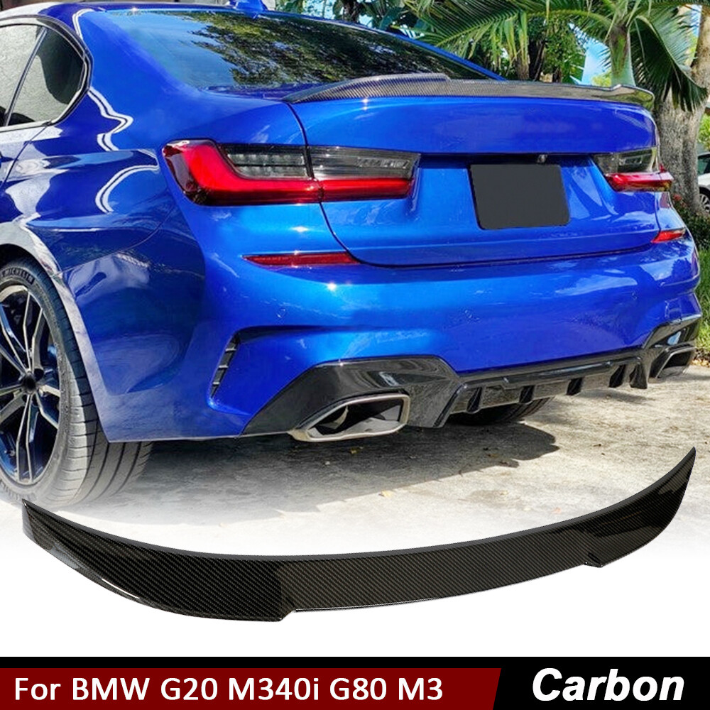 For BMW G20 M340i 330i G80 M3 2019-2023 DRY CARBON FIBER Rear Trunk Spoiler Wing
