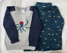 Jacadi Boy Set - Sweater and Polo shirt, Size T4